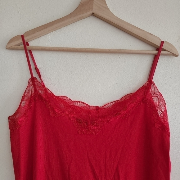 2/$20 Victoria's Secret Red Lace Detail Cami Top - Picture 2 of 6